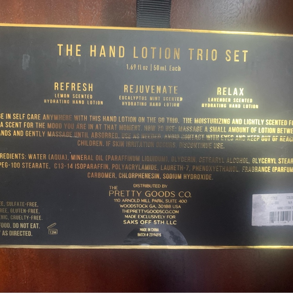 NWT Saks Fifth Avenue Hand Lotion Trio Set, 1.69 oz each, Lemon, Mint, L… - Picture 2 of 5